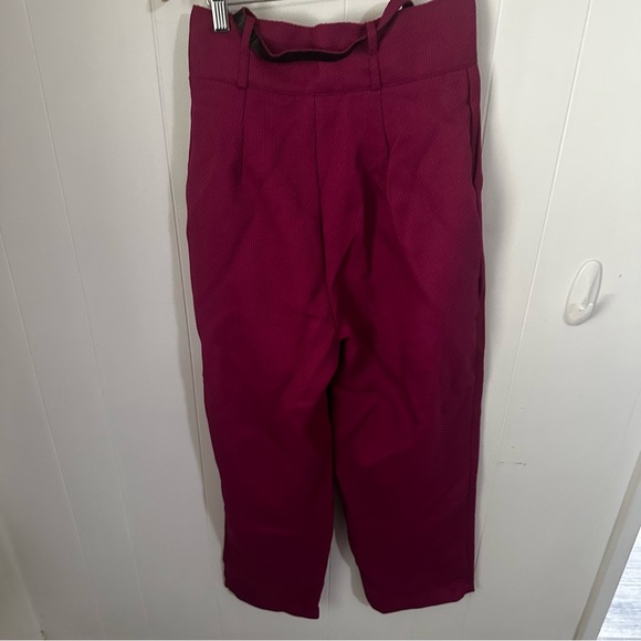 Cider Red Relaxed Trousers with High Waist - Picture 2 of 4